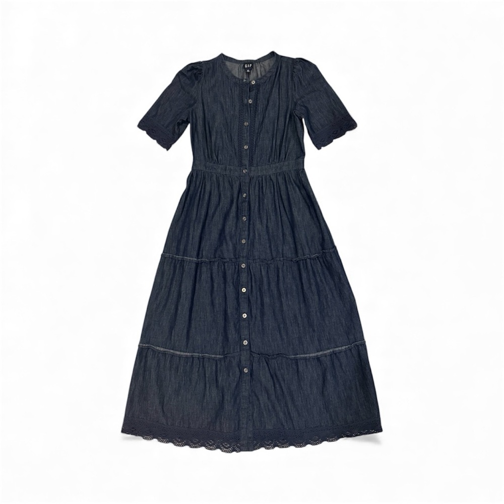 GAP Denim Button-Down Midi Dress